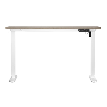 Oikiture Electric Standing Desk Single Motor White &amp; Grey-Oak 140CM-Standing Desk-PEROZ Accessories