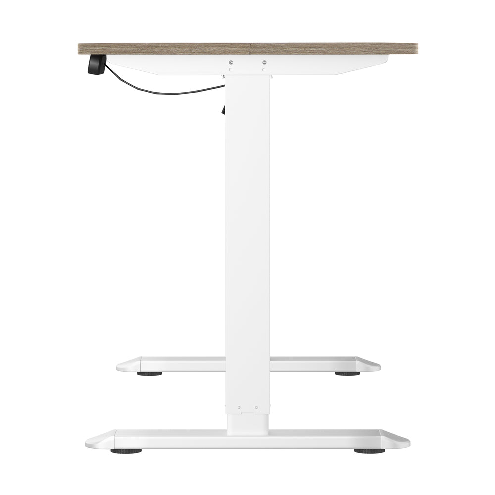 Oikiture Electric Standing Desk Single Motor White &amp; Grey-Oak 140CM-Standing Desk-PEROZ Accessories