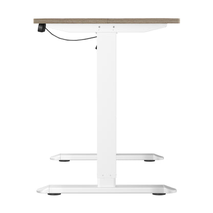 Oikiture Electric Standing Desk Single Motor White &amp; Grey-Oak 140CM-Standing Desk-PEROZ Accessories