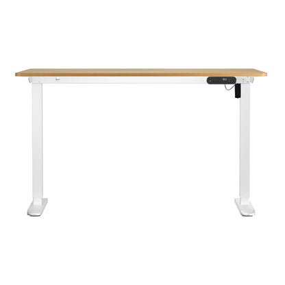 Oikiture Electric Standing Desk Single Motor White &amp; Oak 140CM-Standing Desk-PEROZ Accessories
