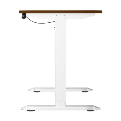 Oikiture Electric Standing Desk Single Motor White &amp; Walnut 140CM-Standing Desk-PEROZ Accessories