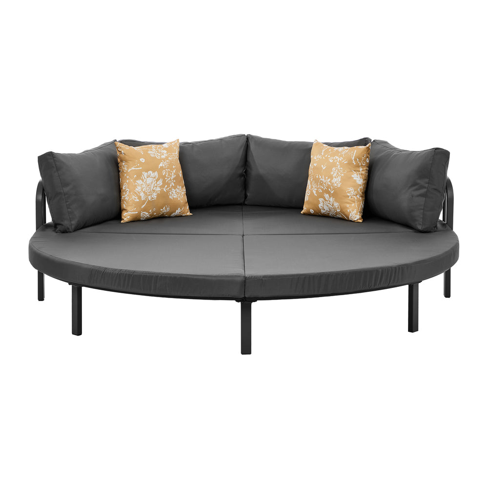 Livsip Outdoor Round Daybed Large Sun Lounge Furniture Lounger Sofa-Sun Bed-PEROZ Accessories