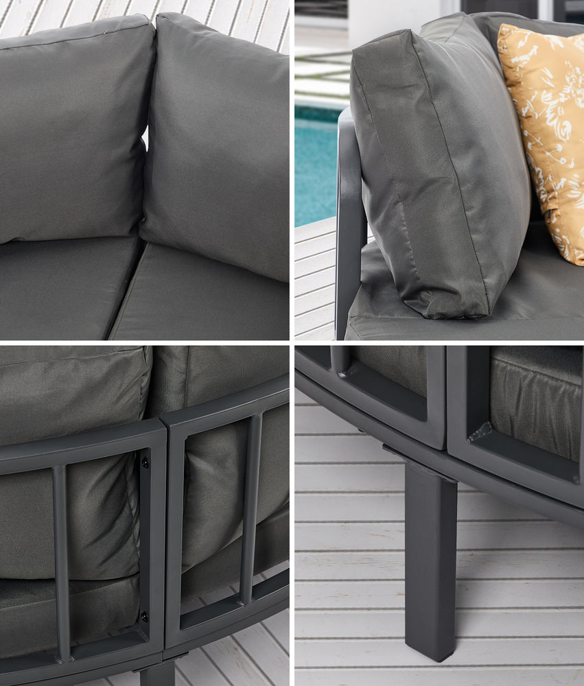 Livsip Outdoor Round Daybed Large Sun Lounge Furniture Lounger Sofa-Sun Bed-PEROZ Accessories