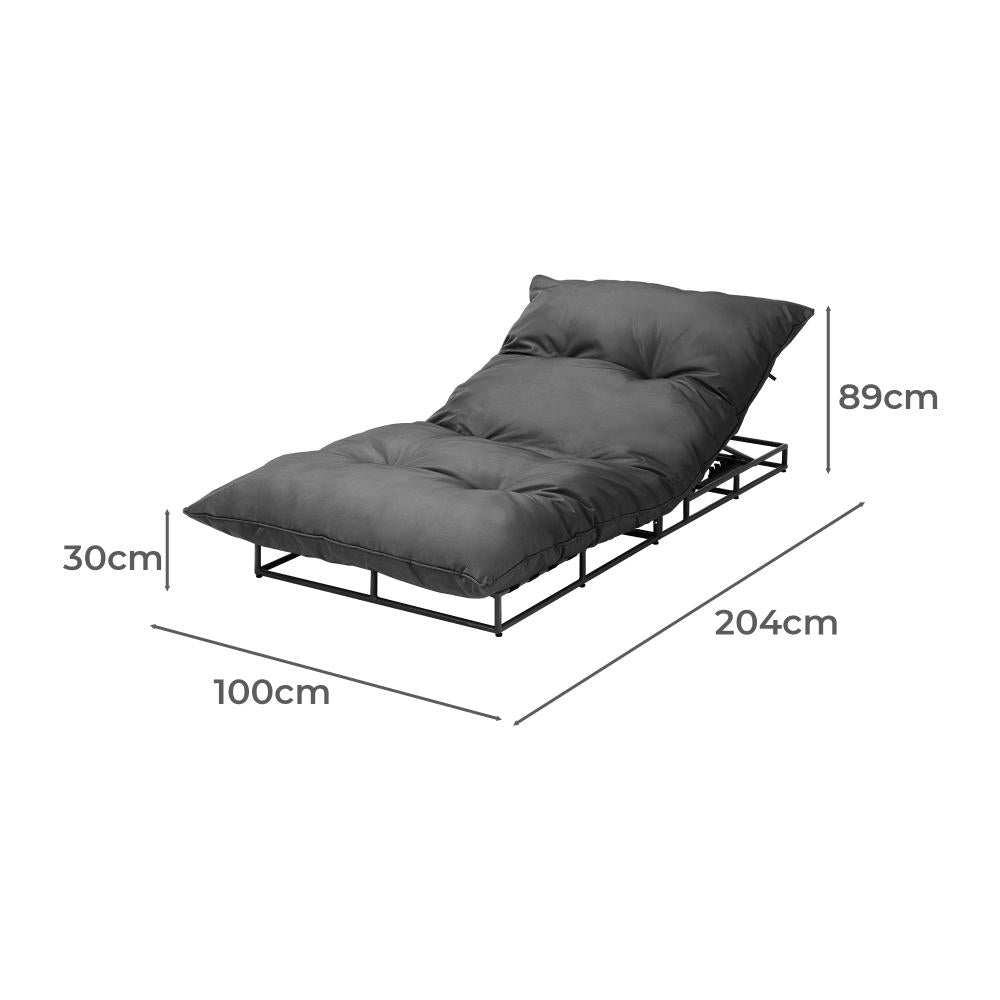 Livsip Outdoor Sun Lounger Day Bed Garden Patio Furniture Setting-Sun Bed-PEROZ Accessories