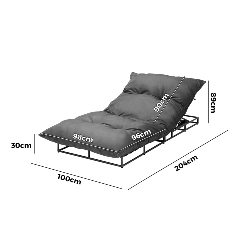 Livsip Outdoor Sun Lounger Day Bed Garden Patio Furniture Setting-Sun Bed-PEROZ Accessories