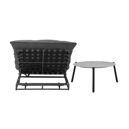 Livsip Outdoor Sun Lounger with Table Patio Set Grey-Sun Bed-PEROZ Accessories