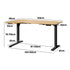 Oikiture L-shape Electric Standing Desk Single Motor 145CM Black & Oak-Standing Desk-PEROZ Accessories