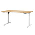 Oikiture L-shape Electric Standing Desk Single Motor 145CM White & Oak-Standing Desk-PEROZ Accessories