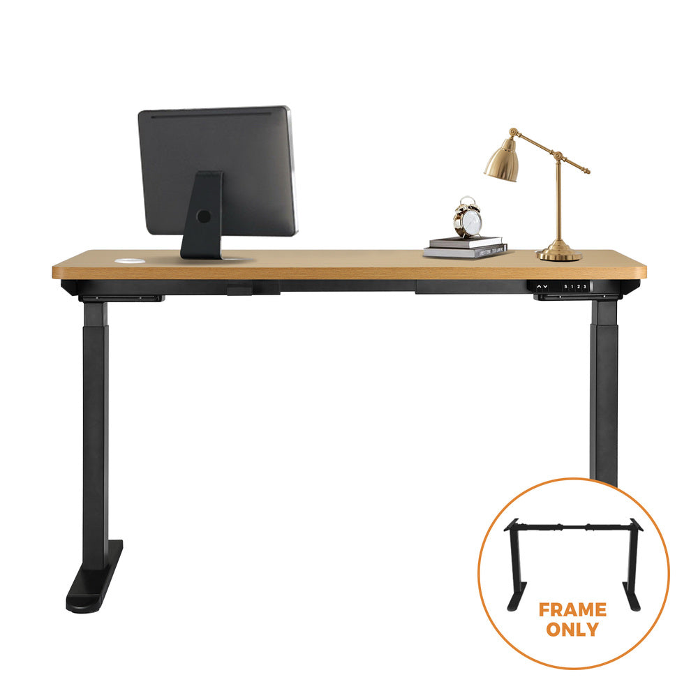 Oikiture Dual Motor Height Adjustable Standing Desk Dual Motors Home Office Sit Stand Desk Electric Motorised Standing Desk Fram Laptop Computer Workstation Black-Office Desks-PEROZ Accessories