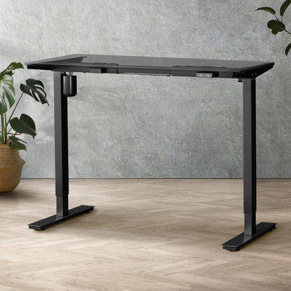 Oikiture Standing Desk Frame Only with Single Motor Electric Sit Stand Desk Adjustable Height Workstation Black-Electric Standing Desks-PEROZ Accessories