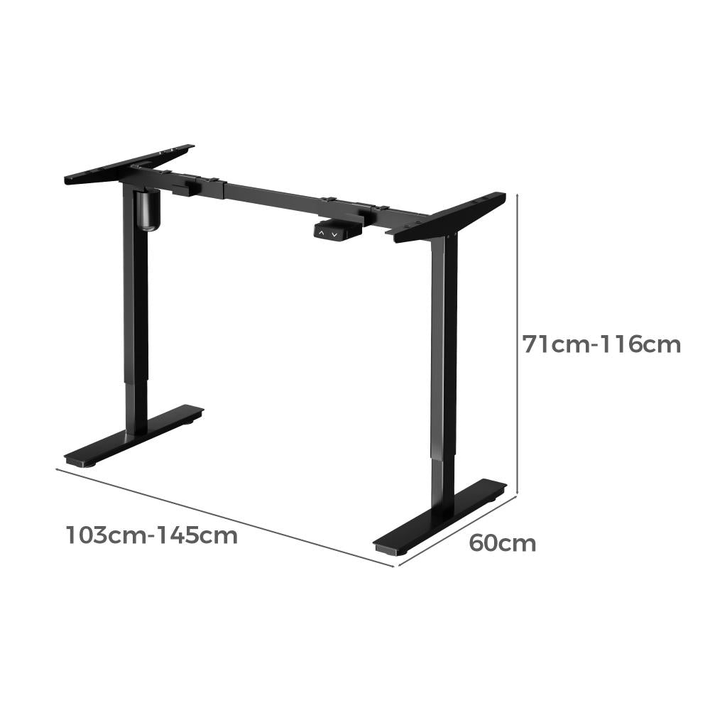 Oikiture Standing Desk Frame Only with Single Motor Electric Sit Stand Desk Adjustable Height Workstation Black-Electric Standing Desks-PEROZ Accessories