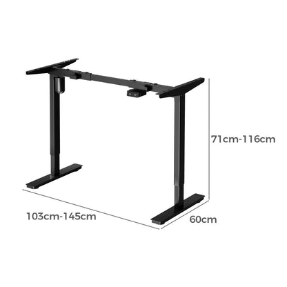 Oikiture Standing Desk Frame Only with Single Motor Electric Sit Stand Desk Adjustable Height Workstation Black-Electric Standing Desks-PEROZ Accessories