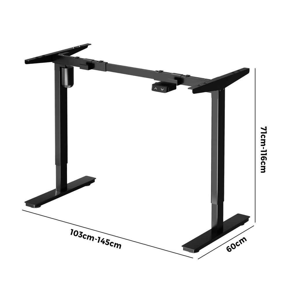 Oikiture Standing Desk Frame Only with Single Motor Electric Sit Stand Desk Adjustable Height Workstation Black-Office Desks-PEROZ Accessories