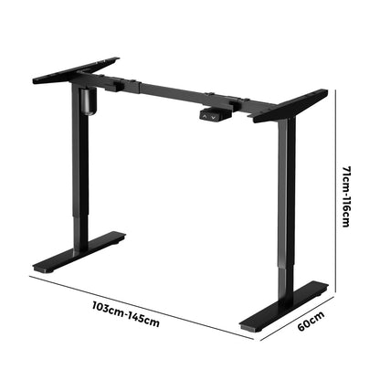 Oikiture Standing Desk Frame Only with Single Motor Electric Sit Stand Desk Adjustable Height Workstation Black-Office Desks-PEROZ Accessories