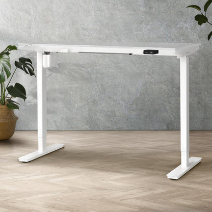 Oikiture Standing Desk Frame Only with Single Motor Electric Sit Stand Desk Adjustable Height Workstation White-Electric Standing Desks-PEROZ Accessories