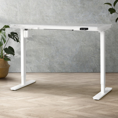 Oikiture Standing Desk Frame Only with Single Motor Electric Sit Stand Desk Adjustable Height Workstation White-Office Desks-PEROZ Accessories