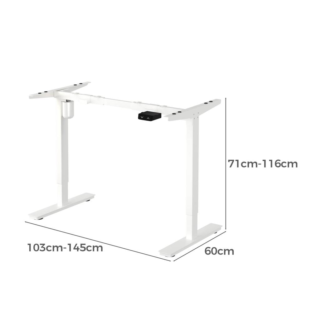 Oikiture Standing Desk Frame Only with Single Motor Electric Sit Stand Desk Adjustable Height Workstation White-Electric Standing Desks-PEROZ Accessories