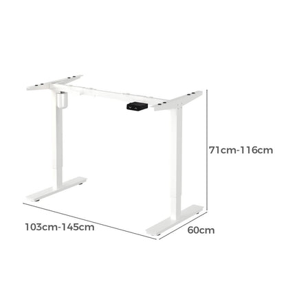 Oikiture Standing Desk Frame Only with Single Motor Electric Sit Stand Desk Adjustable Height Workstation White-Electric Standing Desks-PEROZ Accessories
