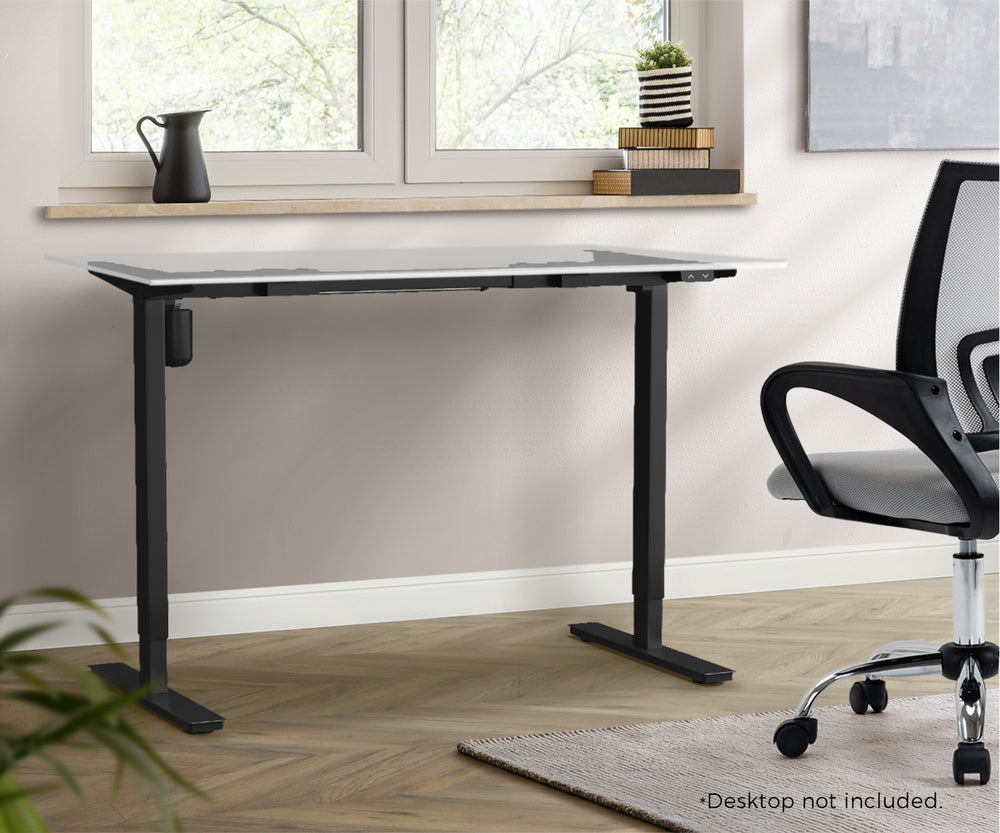 Oikiture Standing Desk Frame Only with Single Motor Electric Sit Stand Desk Adjustable Height Workstation White-Office Desks-PEROZ Accessories