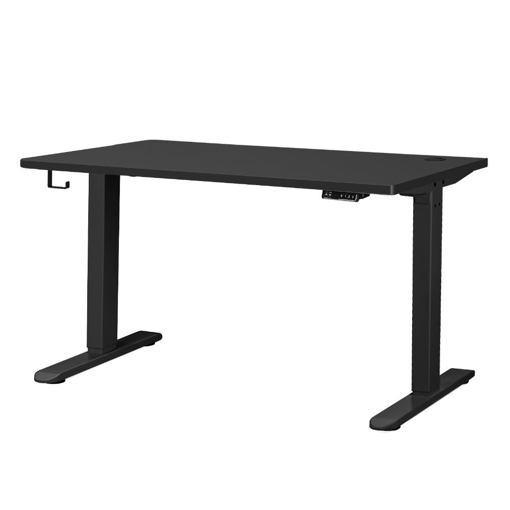 Oikiture Standing Desk Electric Height Adjustable Motorised Sit Stand Desk Rise - Black/Black - 1200mm x 600mm-Standing Desks-PEROZ Accessories