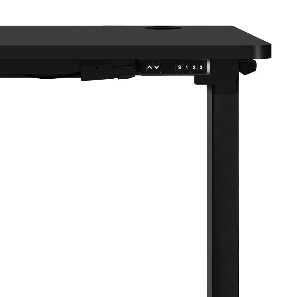 Oikiture Standing Desk Electric Height Adjustable Motorised Sit Stand Desk Rise - Black/Black - 1400mm x 700mm-Standing Desks-PEROZ Accessories