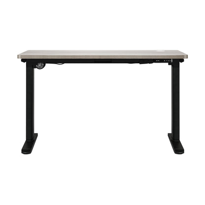 Oikiture 140cm Electric Standing Desk Single Motor Black &amp; Grey-Oak-Standing Desk-PEROZ Accessories