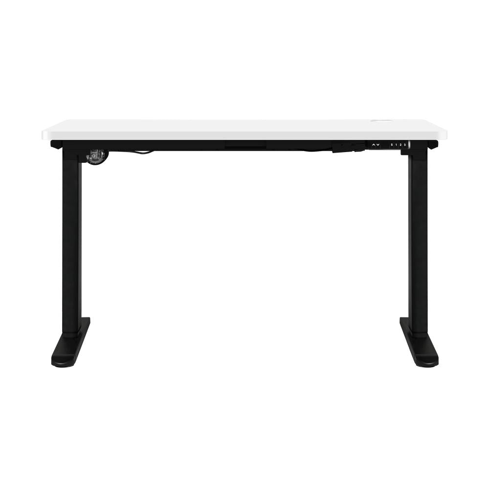 Oikiture Standing Desk Electric Height Adjustable Motorised Sit Stand Desk Rise - Black/White - 1400mm x 700mm-Standing Desks-PEROZ Accessories