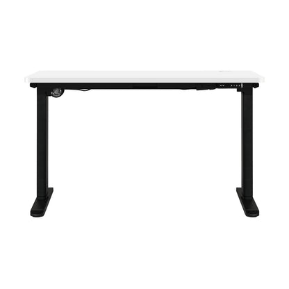 Oikiture Standing Desk Electric Height Adjustable Motorised Sit Stand Desk Rise - Black/White - 1400mm x 700mm-Office Desks-PEROZ Accessories