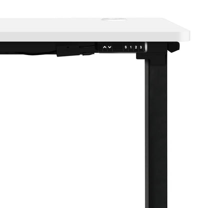 Oikiture Standing Desk Electric Height Adjustable Motorised Sit Stand Desk Rise - Black/White - 1400mm x 700mm-Standing Desks-PEROZ Accessories