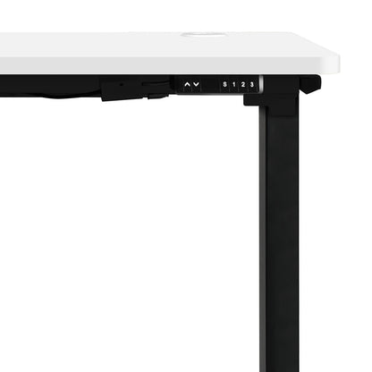 Oikiture Standing Desk Electric Height Adjustable Motorised Sit Stand Desk Rise - Black/White - 1400mm x 700mm-Office Desks-PEROZ Accessories