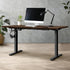 Oikiture Standing Desk Electric Height Adjustable Motorised Sit Stand Desk Rise - Black/Walnut - 1400mm x 700mm-Office Desks-PEROZ Accessories