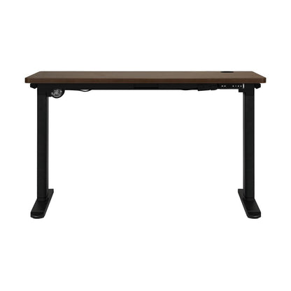 Oikiture Standing Desk Electric Height Adjustable Motorised Sit Stand Desk Rise - Black/Walnut - 1500mm x 750mm-Standing Desks-PEROZ Accessories