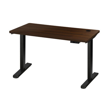 Oikiture Standing Desk Electric Height Adjustable Motorised Sit Stand Desk Rise - Black/Walnut - 1500mm x 750mm-Standing Desks-PEROZ Accessories