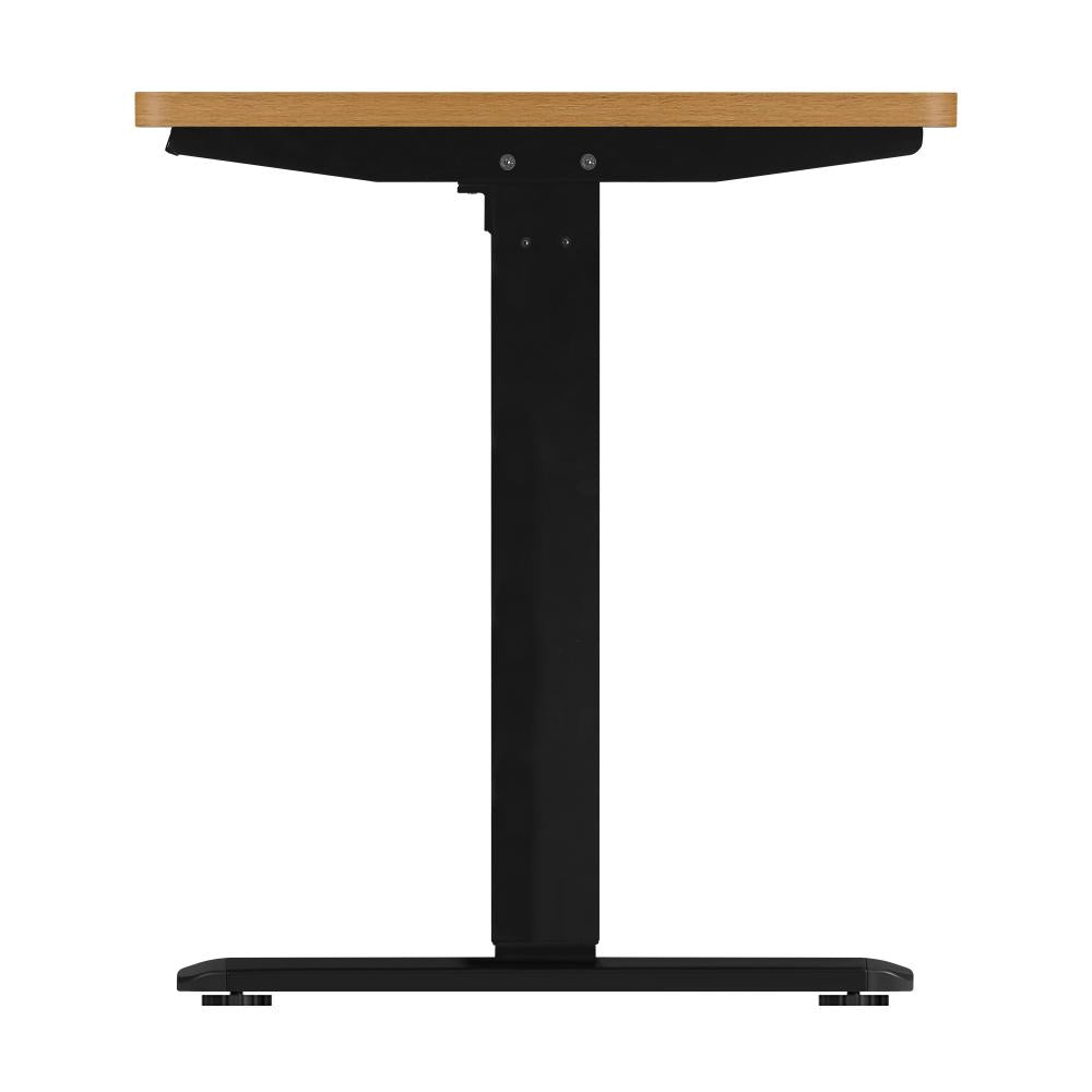OIKITURE Sit Stand Desk Motorised Adjustable 160cm Black&amp;Oak-Standing Desks-PEROZ Accessories