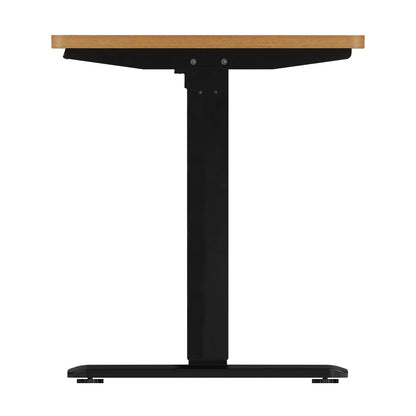 OIKITURE Sit Stand Desk Motorised Adjustable 160cm Black&amp;Oak-Standing Desks-PEROZ Accessories