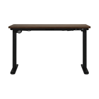 OIKITURE Sit Stand Desk Motorised Adjustable 160cm Black&amp;Walnut-Standing Desks-PEROZ Accessories