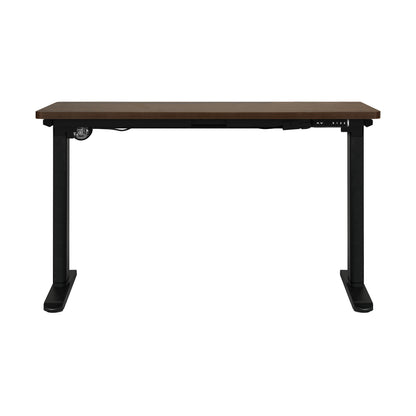 OIKITURE Sit Stand Desk Motorised Adjustable 160cm Black&amp;Walnut-Standing Desks-PEROZ Accessories