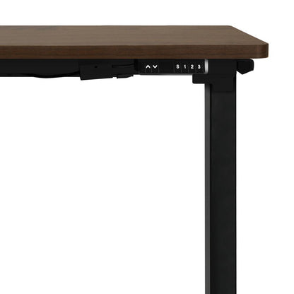 OIKITURE Sit Stand Desk Motorised Adjustable 160cm Black&amp;Walnut-Standing Desks-PEROZ Accessories