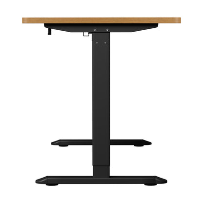 Oikiture Standing Desk Wireless Charging Single Motor 140CM Black &amp; Oak-Standing Desk-PEROZ Accessories