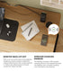 Oikiture Standing Desk Wireless Charging Single Motor 140CM Black & Oak-Standing Desk-PEROZ Accessories