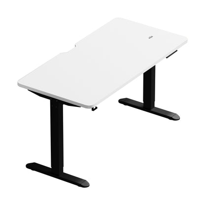 Oikiture Standing Desk Wireless Charging Single Motor 140CM Black &amp; White-Standing Desk-PEROZ Accessories