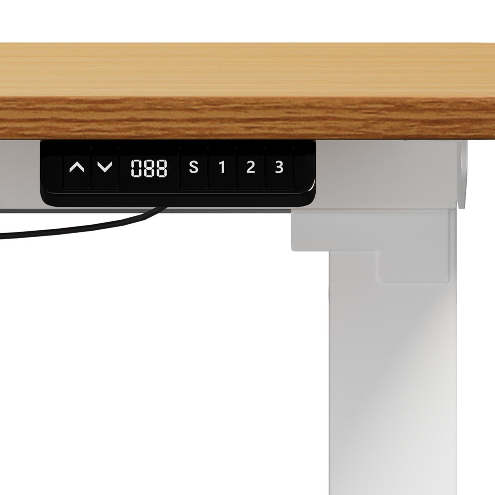 Oikiture 160cm Electric Standing Desk w/ Drawer Adjustable Oak White-Standing Desk-PEROZ Accessories