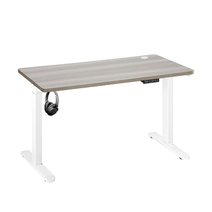 Oikiture 140cm Electric Standing Desk Single Motor White &amp; Grey-Oak-Standing Desk-PEROZ Accessories
