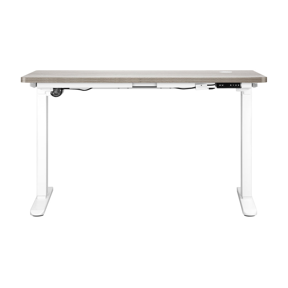 Oikiture 140cm Electric Standing Desk Single Motor White &amp; Grey-Oak-Standing Desk-PEROZ Accessories