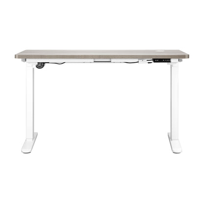 Oikiture 140cm Electric Standing Desk Single Motor White &amp; Grey-Oak-Standing Desk-PEROZ Accessories