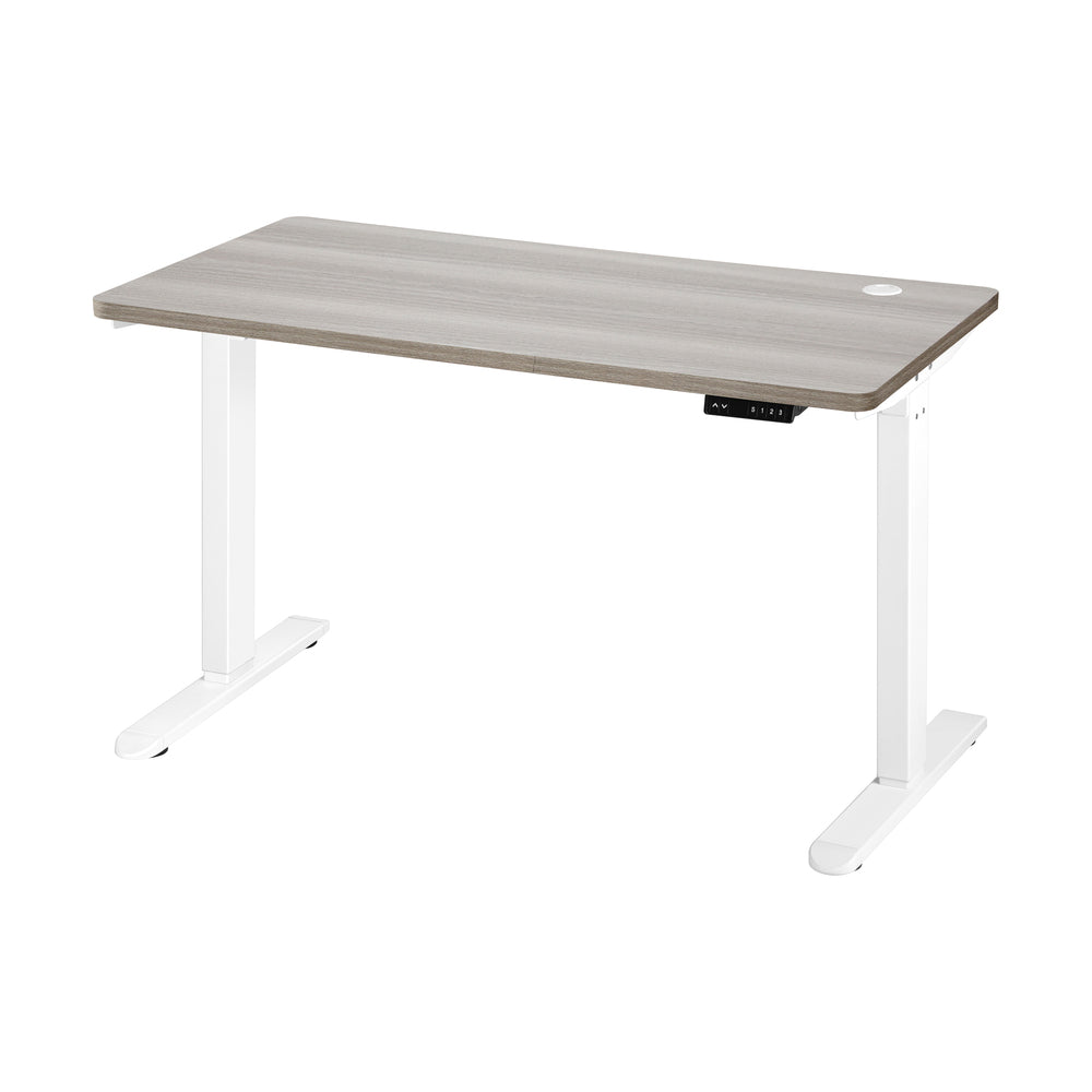 Oikiture 140cm Electric Standing Desk Single Motor White &amp; Grey-Oak-Standing Desk-PEROZ Accessories
