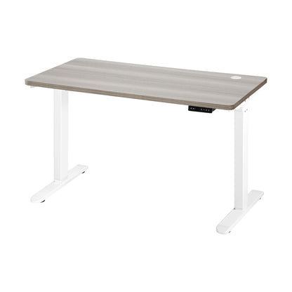 Oikiture 140cm Electric Standing Desk Single Motor White &amp; Grey-Oak-Standing Desk-PEROZ Accessories
