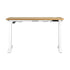 Oikiture Standing Desk Electric Height Adjustable Motorised Sit Stand Desk Rise - White/Oak - 1400mm x 700mm-Office Desks-PEROZ Accessories