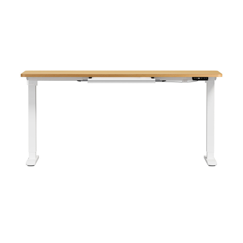 Oikiture 160cm Standing Desk With Drawer Motorized Adjustable White-Standing Desk-PEROZ Accessories