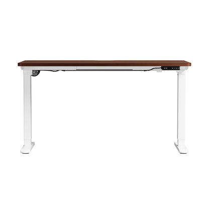 Oikiture Standing Desk Wireless Charging Single Motor 140CM White &amp; Walnut-Standing Desk-PEROZ Accessories